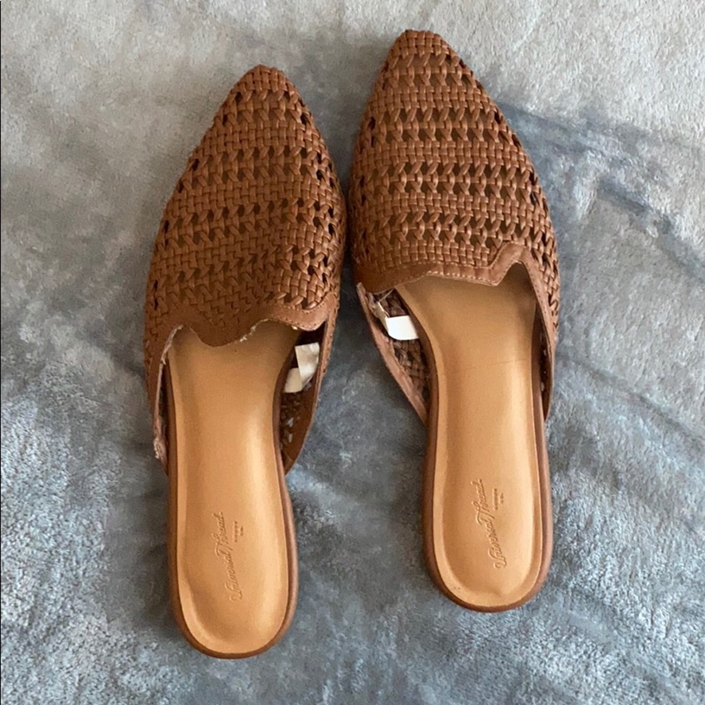 Universal Thread Brown Woven Mules